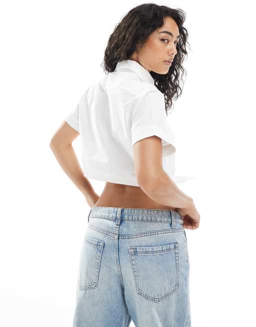 Polo Ralph Lauren – Cropped-Hemd in Weiß mit Schnürung vorn, 4 von 4