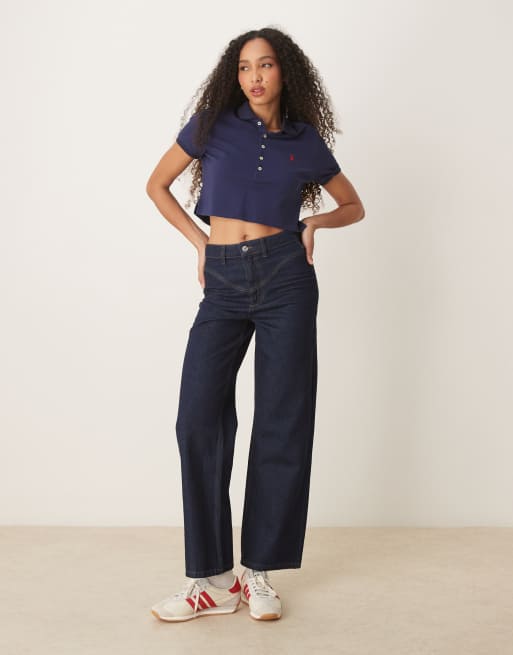 Polo Ralph Lauren cropped icon logo polo in navy, 2 of 4
