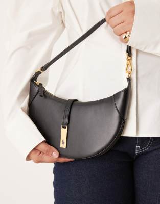 Polo Ralph Lauren crossbody leather bag in black