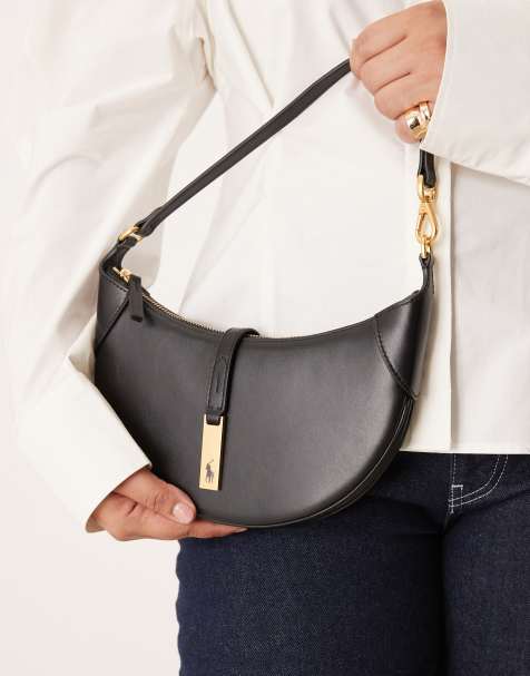 Polo Ralph Lauren crossbody leather bag in black - view 1