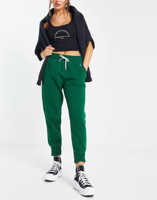 U.S. Polo Assn. Essentials Womens Sweatpants with Pockets - French Terry  Plus Size Sweatpant (Dark Green, 3X)