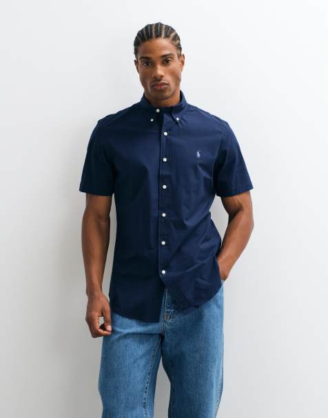 Polo Ralph Lauren Custom Fit Kurzarm-Sporthemd in Marineblau - view 1
