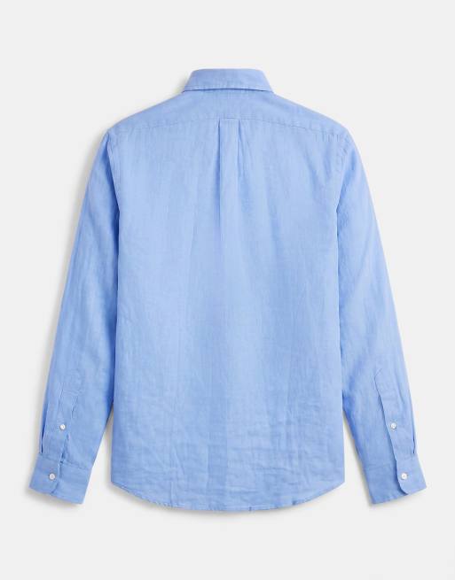 Polo Ralph Lauren Custom Fit langärmliges Leinenhemd in Blau, 7 von 7
