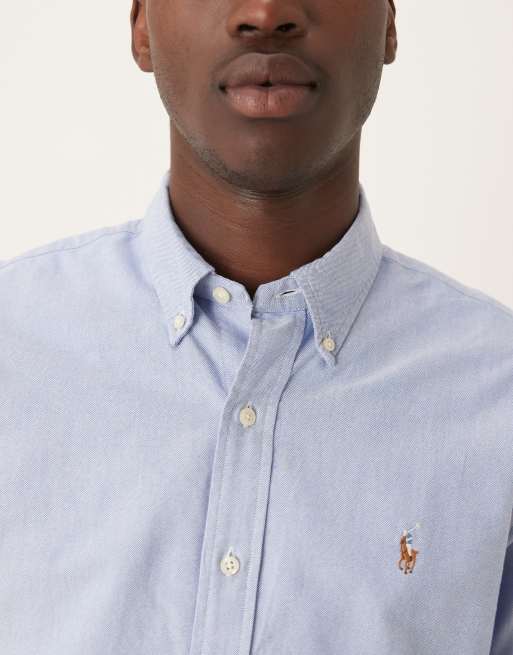 Polo Ralph Lauren custom fit oxford shirt in light blue, 4 of 5