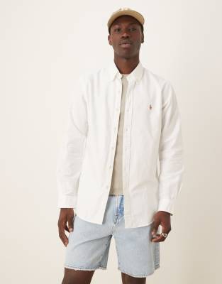 Polo Ralph Lauren custom fit oxford shirt in white
