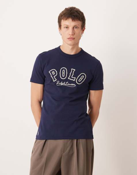 Polo Ralph Lauren - Custom-fit T-shirt met groot logo in marineblauw - view 1