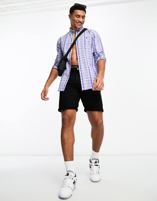 Polo Ralph Lauren - Custom regular-fit geruit poplin overhemd met icoonlogo en knoopsluiting in multi