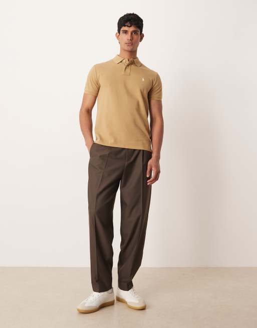 Polo Ralph Lauren – Custom-Slim-Fit-Polohemd aus Pikee in Hellbraun mit Markenlogo, 2 von 5