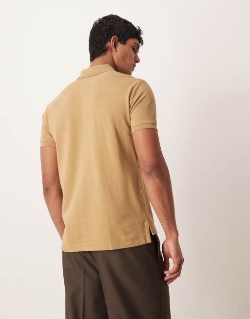 Polo Ralph Lauren – Custom-Slim-Fit-Polohemd aus Pikee in Hellbraun mit Markenlogo, 5 von 5