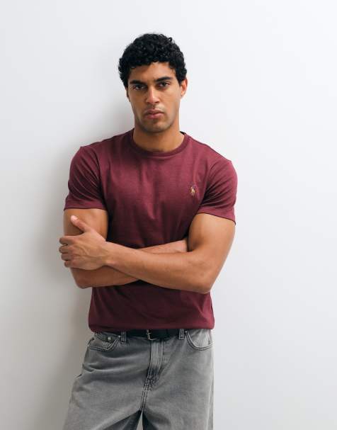 Polo Ralph Lauren custom slim fit t-shirt i burgundy - view 1