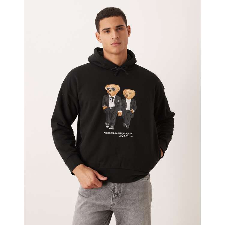 Polo Ralph Lauren – Czarna bluza z kożuszka o luźnym kroju z