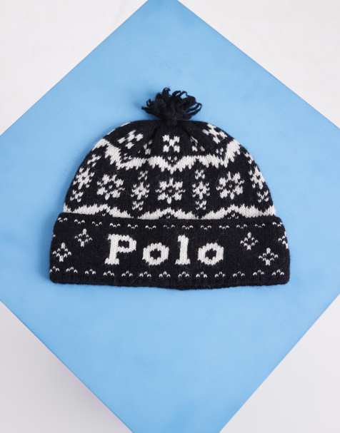 Polo Ralph Lauren czarna czapka beanie z dużym logo - view 1