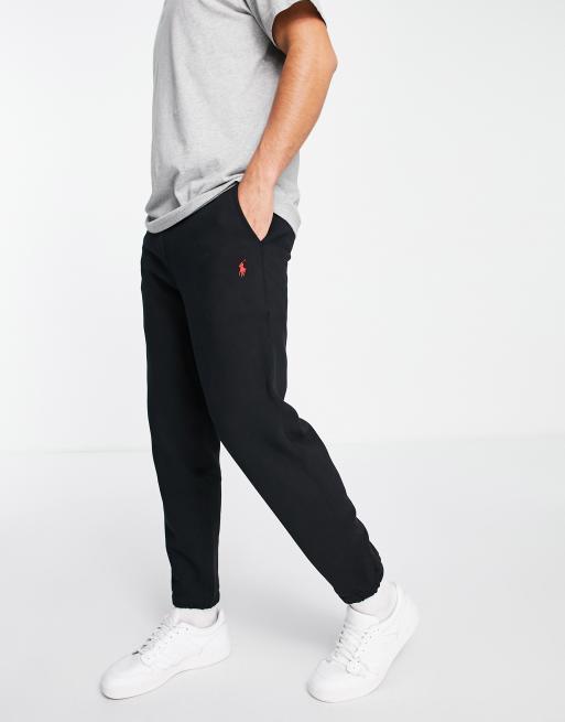 Polo Ralph Lauren – Czarne joggersy z logo i mankietami