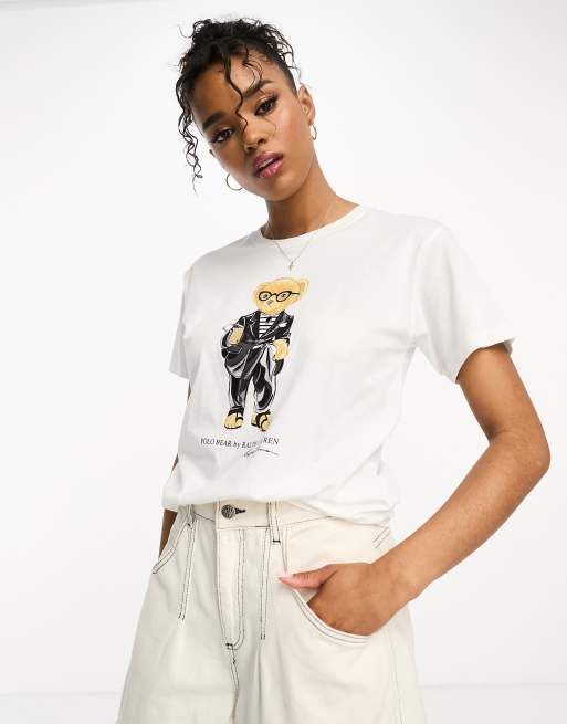 Polo Ralph Lauren dapper bear print t-shirt in white | ASOS