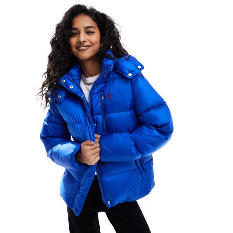 Polo Ralph Lauren – Daunen-Pufferjacke in Blau mit Logo ASOS