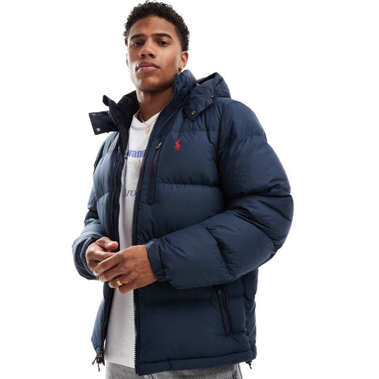 Polo Ralph Lauren – Daunen-Pufferjacke in Marineblau mit