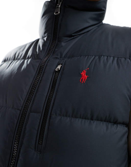 Polo Ralph Lauren – Daunen-Steppweste in Schwarz mit Markenlogo, 4 von 4