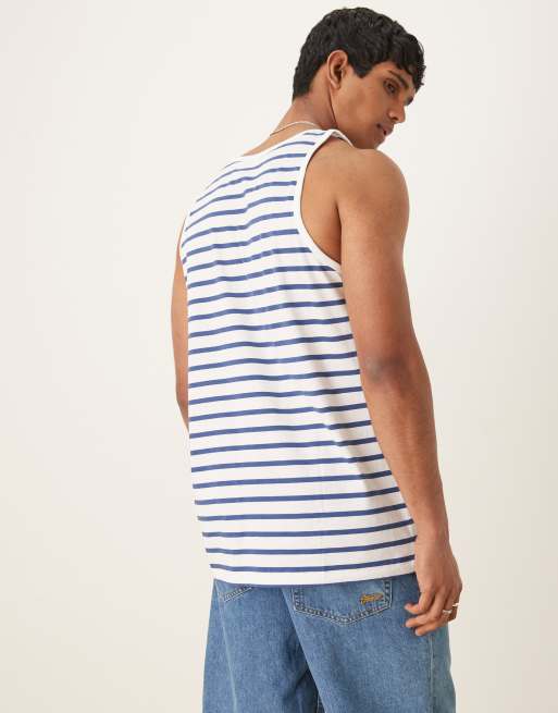 Polo Ralph Lauren - Débardeur à rayures et logo emblématique - Blanc/bleu, 4 de 4