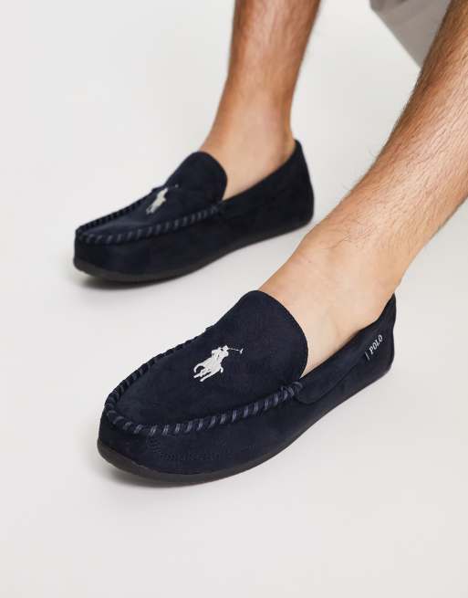 Polo Ralph Lauren Declan Mocassin pantoffels in marineblauw en