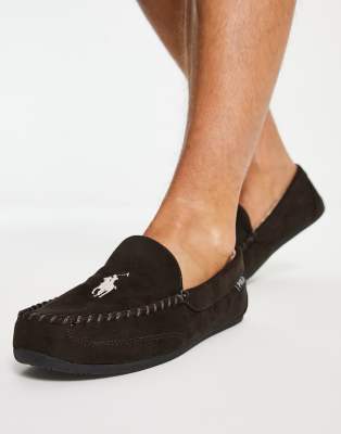 Polo Ralph Lauren - Declan - Mocassini pantofole color cioccolato e color crema