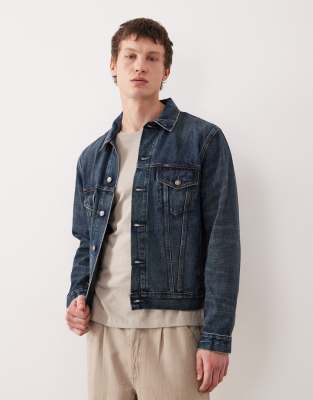 Polo Ralph Lauren Men's Blue Denim Trucker Jacket In Mid Wash