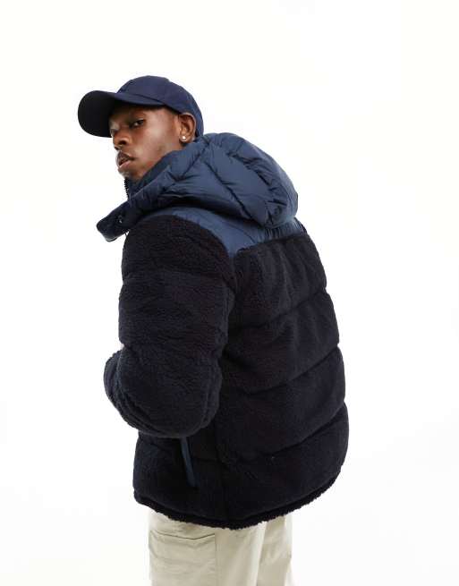 Polo ralph lauren navy cheap hybrid down hooded jacket