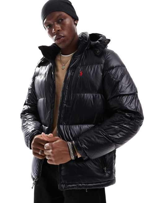 Polo ralph lauren black leather jacket online