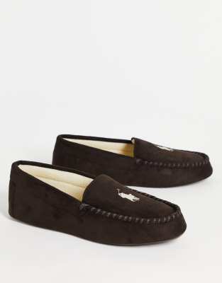 ralph lauren slippers brown