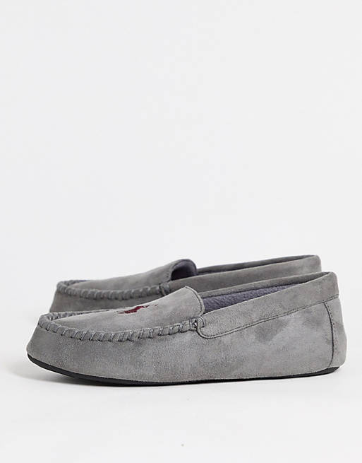 Polo Ralph Lauren dezi iv moccasin slippers in grey