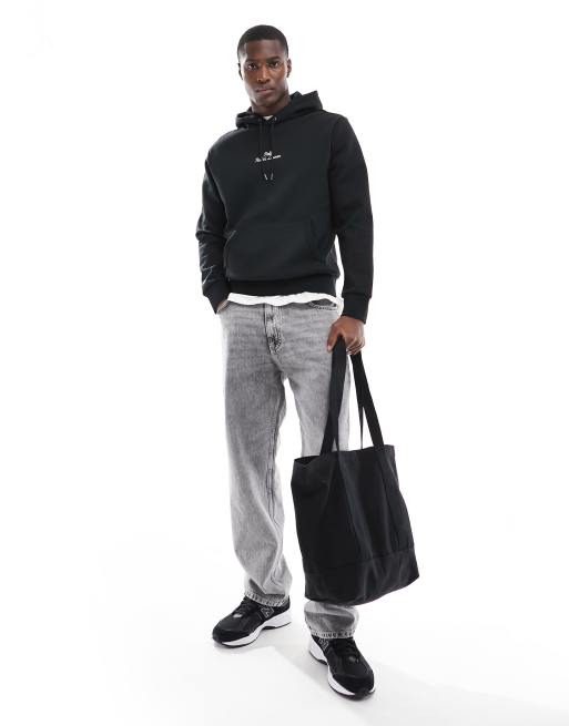 Polo Ralph Lauren – Doppelstrick-Kapuzenpullover in Schwarz mit mittigem Logo, 3 von 4