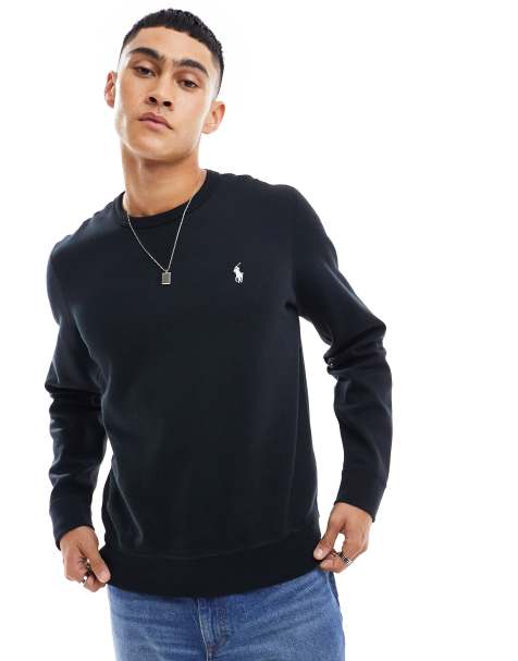 Polo Ralph Lauren – Doppelstrick-Sweatshirt in Schwarz mit Markenlogo - view 1