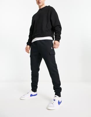 Polo Ralph Lauren Double Knit Cargo Sweatpants In Black