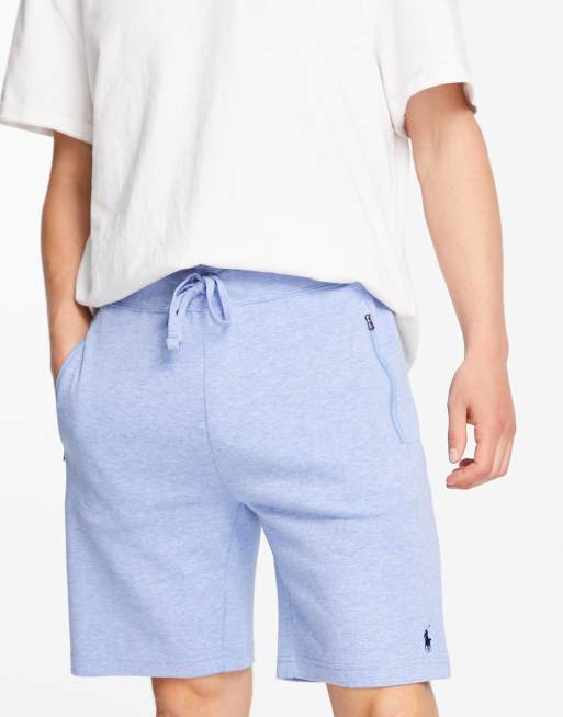 Polo Ralph Lauren double knit sweat shorts in light blue with pony logo