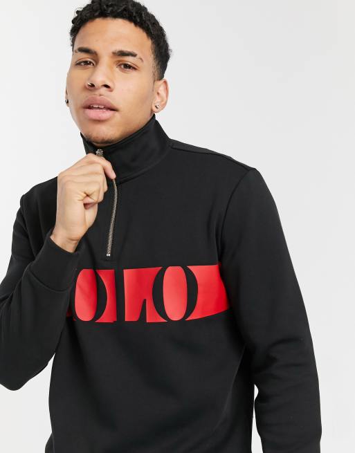 Black and hot sale red polo sweatshirt