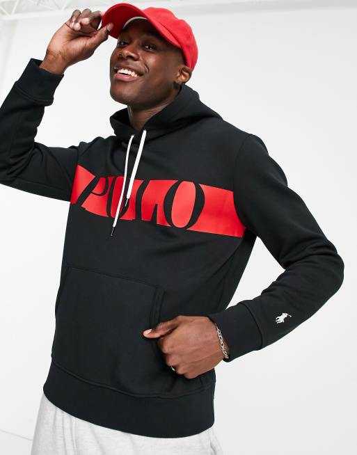 Black and red polo sweatshirt new arrivals