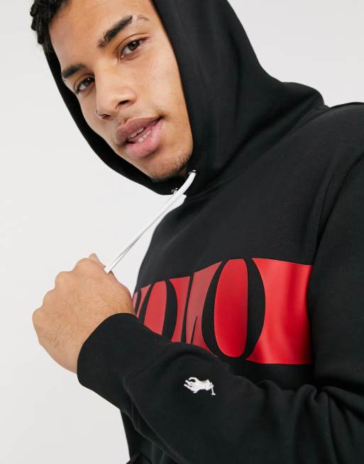 Polo hoodie red and hot sale black