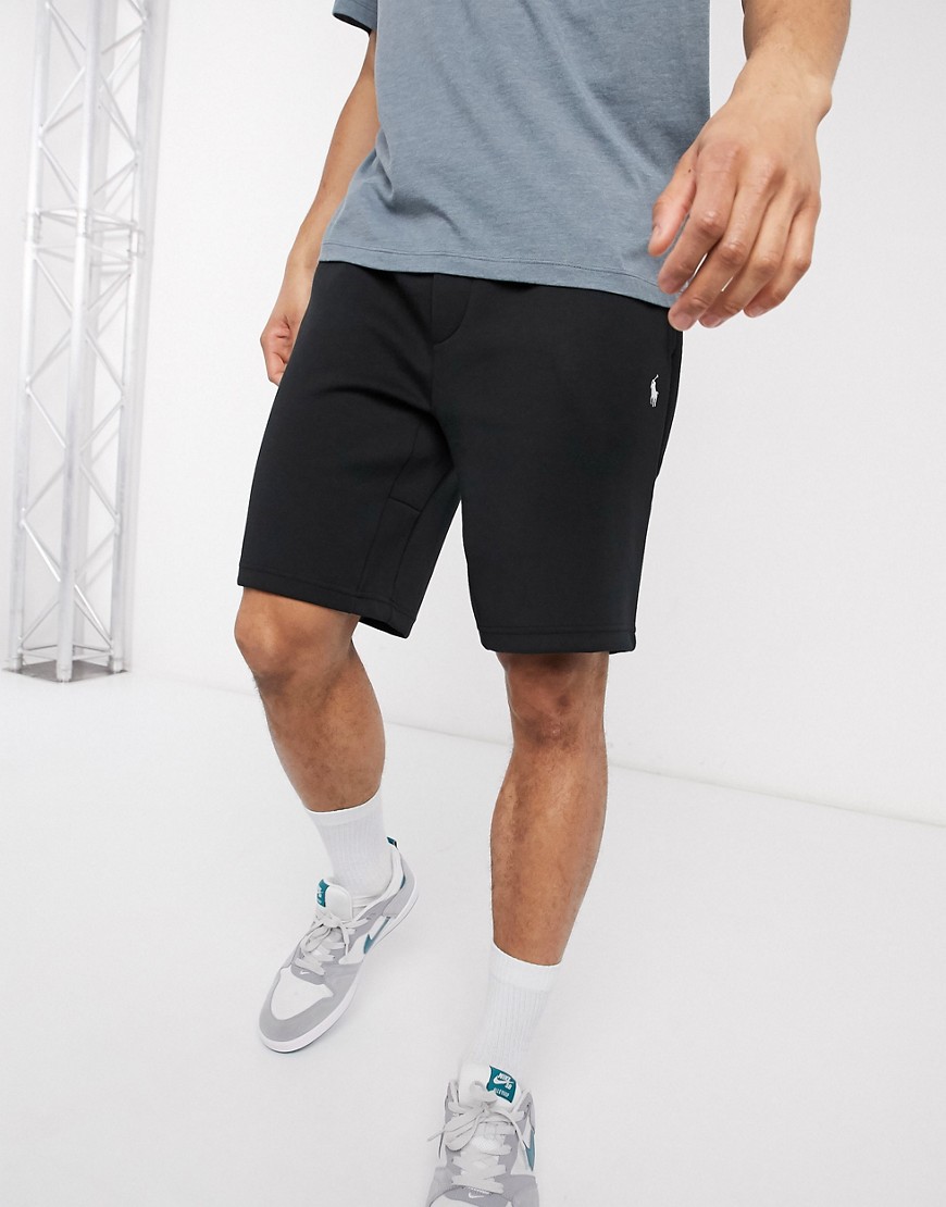 Polo Ralph Lauren double knit tech player logo sweat shorts in polo black