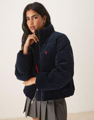 Polo Ralph Lauren - Doudoune en velours côtelé à logo emblématique - Bleu marine