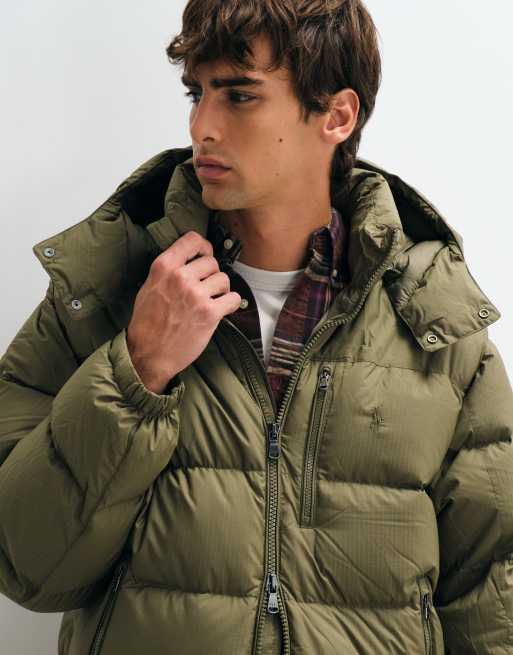 Polo Ralph Lauren doudoune tissée à capuche beige, 2 de 5