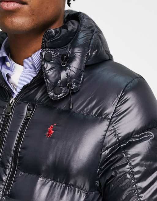 Doudoune brillante sans manches Ralph Lauren noire