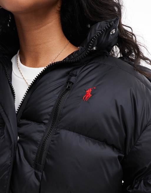 Polo Ralph Lauren down puffer jacket with logo in black