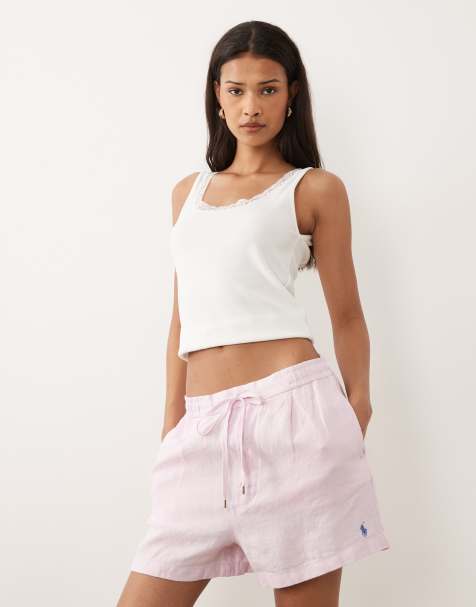Polo Ralph Lauren drawstring woven shorts in pink - view 1