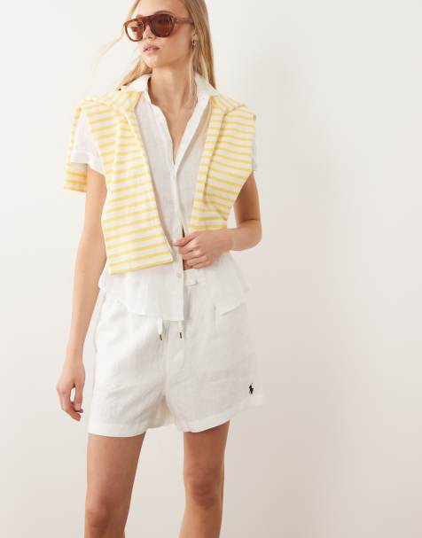 Polo Ralph Lauren drawstring woven shorts in white