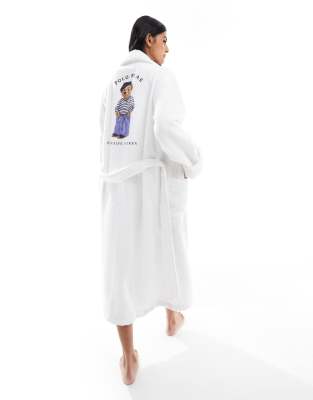 Polo Ralph Lauren dressing gown in white with bear print | ASOS