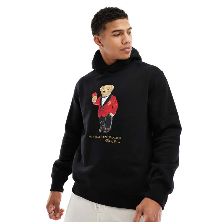 Hoodie with polo rider print, Polo Ralph Lauren, black