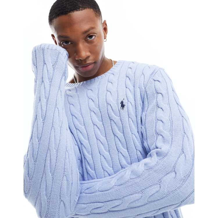 Polo Ralph Lauren – Driver – Baumwoll-Strickpullover in Hellblau