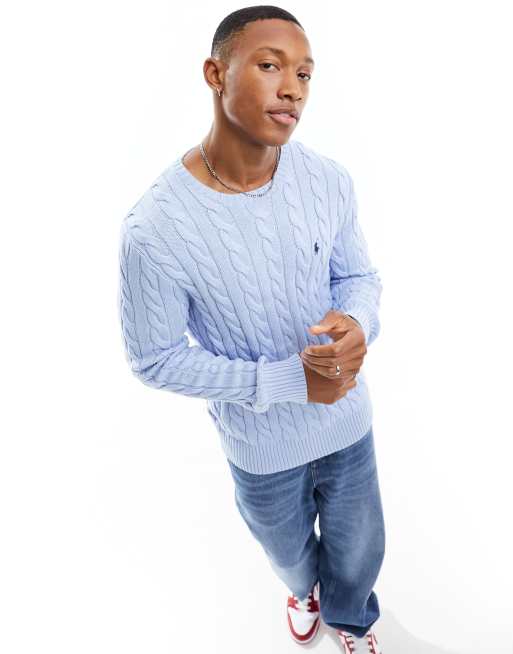 Light blue polo sweater best sale