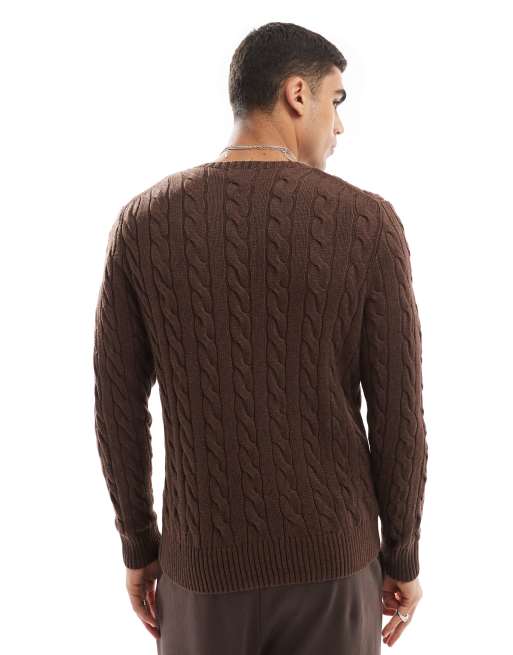 Polo online Ralph Lauren Men Roving Cotton Cable Knit Crewneck Striped Sweater Size XXL