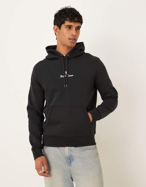 Polo Ralph Lauren - Dubbelgebreide hoodie met centraal handschriftlogo in zwart - view 1