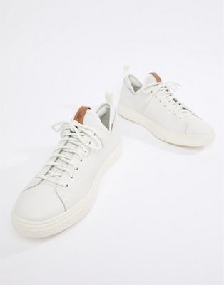 Ralph dunovin leather sock trainers in white | ASOS